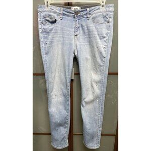 Paige Premium Vredugo Ultra Skinny Addison Paint Speckled Blue Denim Jeans Sz 28